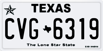 TX license plate CVG6319