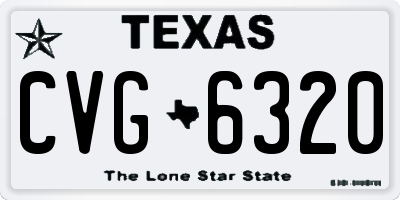TX license plate CVG6320