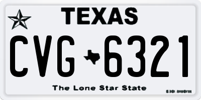 TX license plate CVG6321