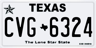 TX license plate CVG6324