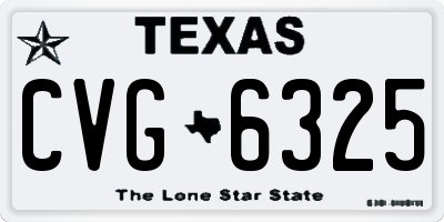 TX license plate CVG6325