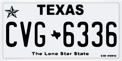 TX license plate CVG6336