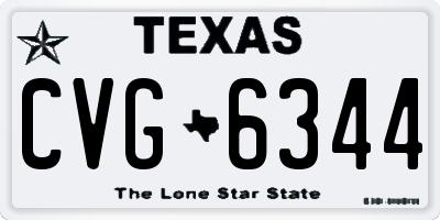 TX license plate CVG6344