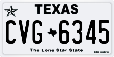 TX license plate CVG6345