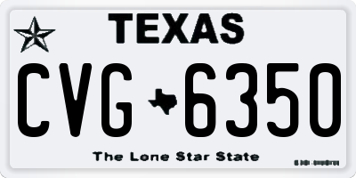TX license plate CVG6350