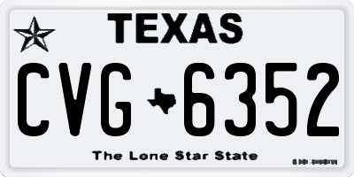 TX license plate CVG6352