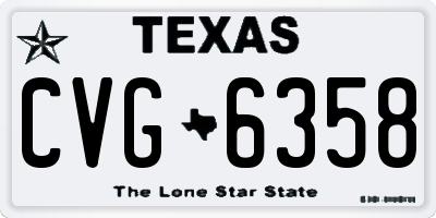 TX license plate CVG6358