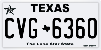 TX license plate CVG6360