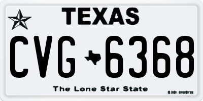 TX license plate CVG6368