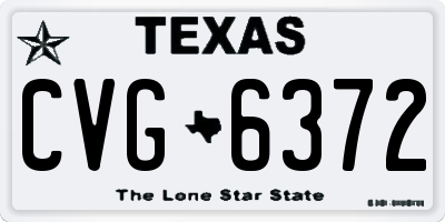 TX license plate CVG6372
