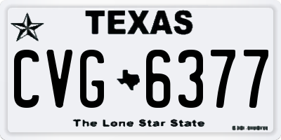 TX license plate CVG6377