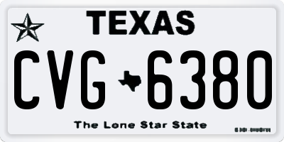 TX license plate CVG6380