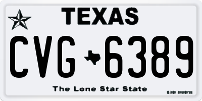 TX license plate CVG6389