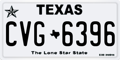 TX license plate CVG6396