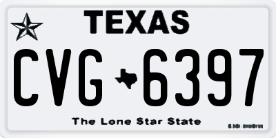 TX license plate CVG6397