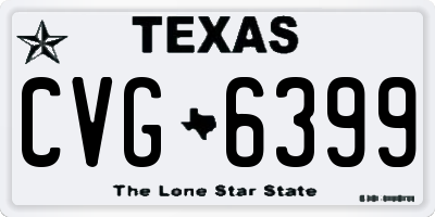 TX license plate CVG6399