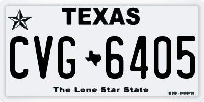 TX license plate CVG6405
