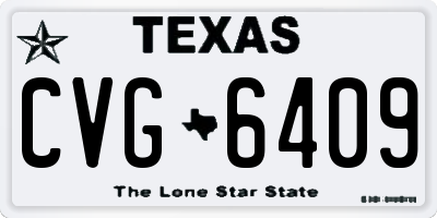TX license plate CVG6409