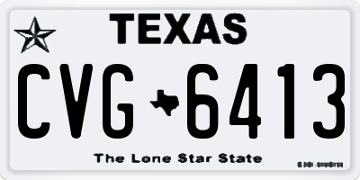 TX license plate CVG6413