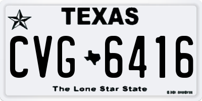 TX license plate CVG6416