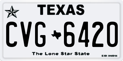 TX license plate CVG6420