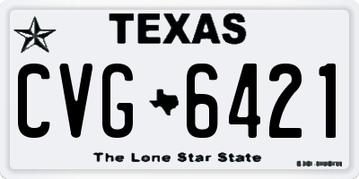 TX license plate CVG6421