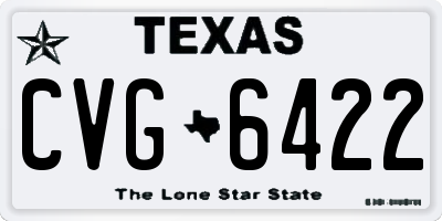 TX license plate CVG6422