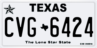 TX license plate CVG6424
