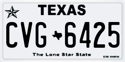 TX license plate CVG6425