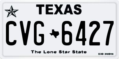 TX license plate CVG6427