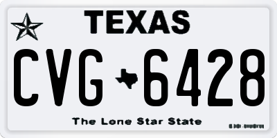 TX license plate CVG6428