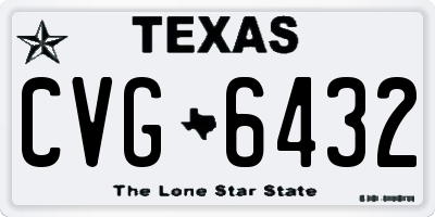 TX license plate CVG6432
