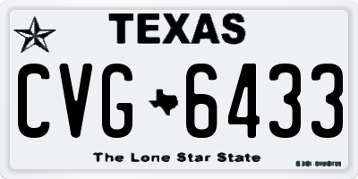TX license plate CVG6433