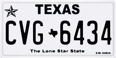 TX license plate CVG6434