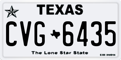 TX license plate CVG6435