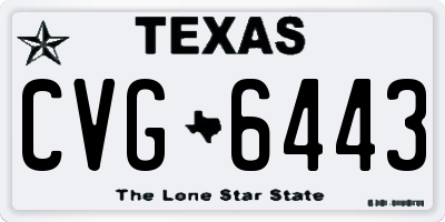 TX license plate CVG6443