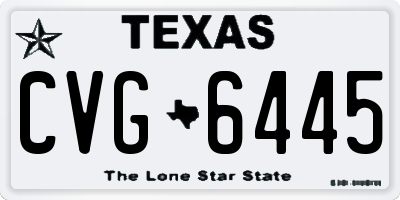 TX license plate CVG6445
