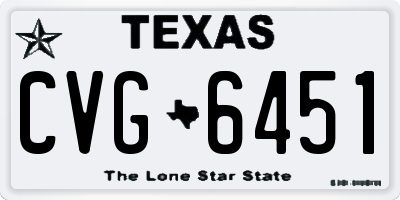 TX license plate CVG6451