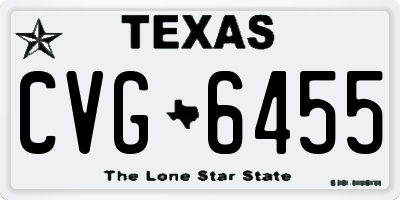 TX license plate CVG6455