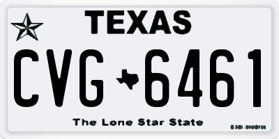 TX license plate CVG6461