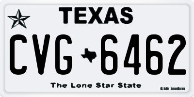 TX license plate CVG6462