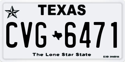 TX license plate CVG6471