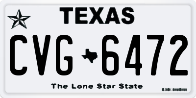 TX license plate CVG6472