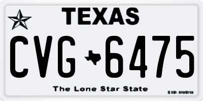 TX license plate CVG6475