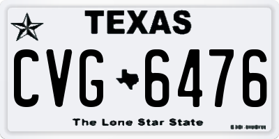 TX license plate CVG6476