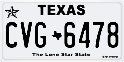 TX license plate CVG6478