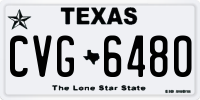 TX license plate CVG6480