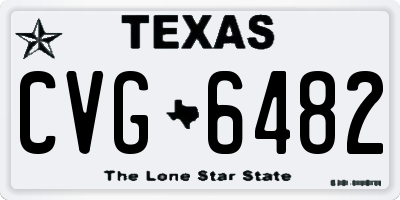 TX license plate CVG6482