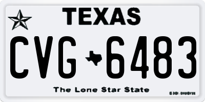 TX license plate CVG6483