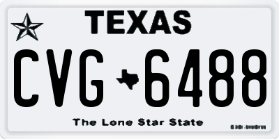 TX license plate CVG6488